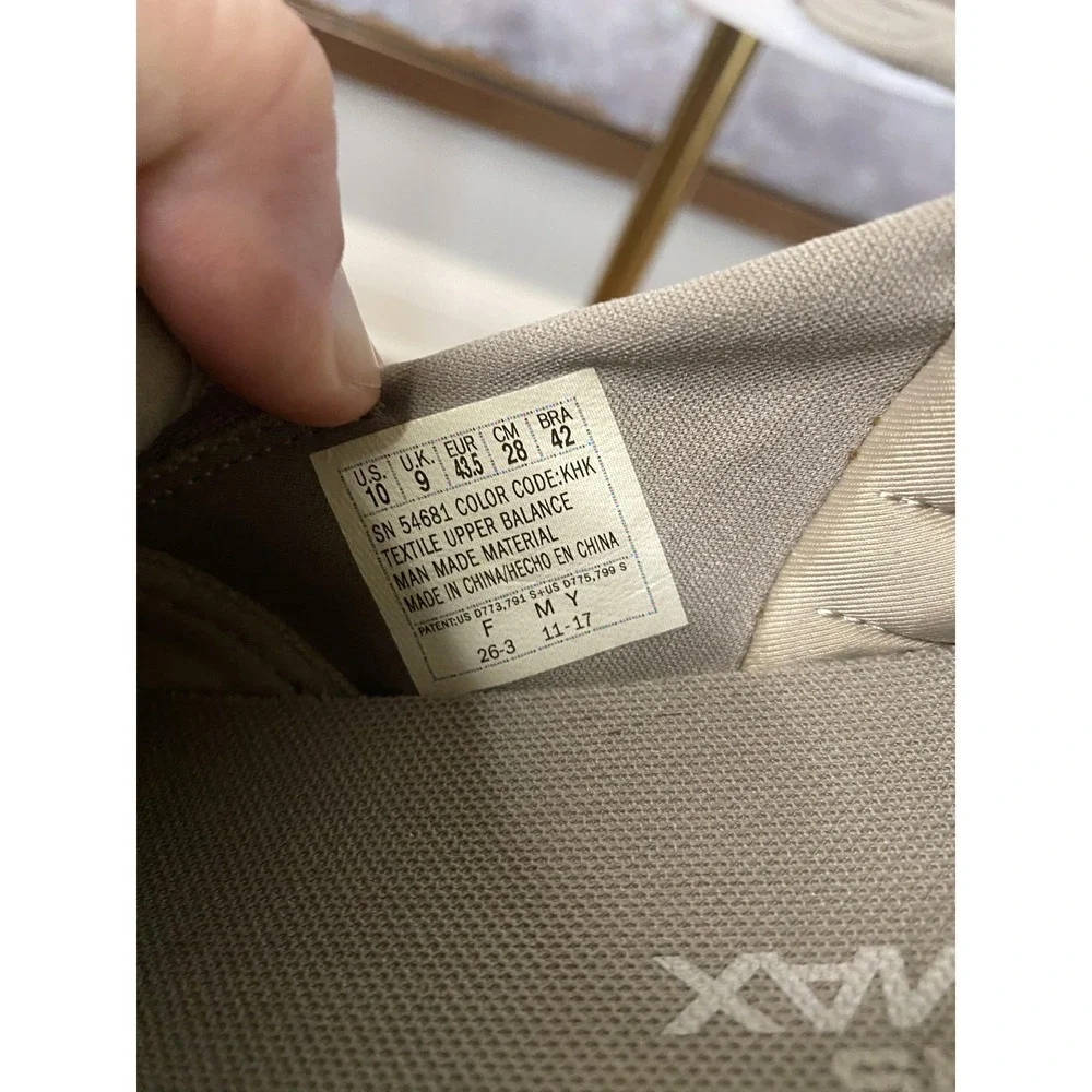 Skechers Goga Max Shoes Mens Size 10 Beige Canvas Slip On Casual SN 54681